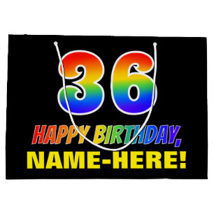 36e verjaardag: Vet, Vun, eenvoudig, regenboog 36 Groot Cadeauzakje