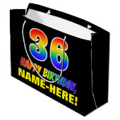 36e verjaardag: Vet, Vun, eenvoudig, regenboog 36 Groot Cadeauzakje (Achterkant Gekanteld)