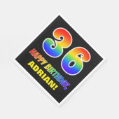 36e verjaardag: Vet, Vun, eenvoudig, regenboog 36 Servet (Hoek)