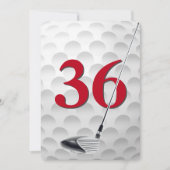 36e verjaardagsfeestje golf thema kaart (Voorkant)