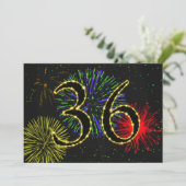 36e verjaardagsfeestje uitnodigen kaart (Staand voorkant)