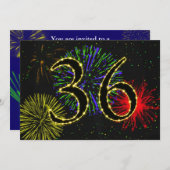 36e verjaardagsfeestje uitnodigen kaart (Voorkant / Achterkant)