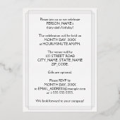 36th Birthday Party — Elegant Script + aangepaste  Folie Uitnodiging (Achterkant)