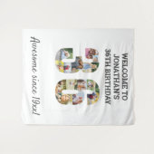 36th Birthday Party Photo Collage Backdrop Wandkleed (Voorkant (horizontaal))
