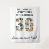 36th Birthday Party Photo Collage Backdrop Wandkleed (Voorkant)