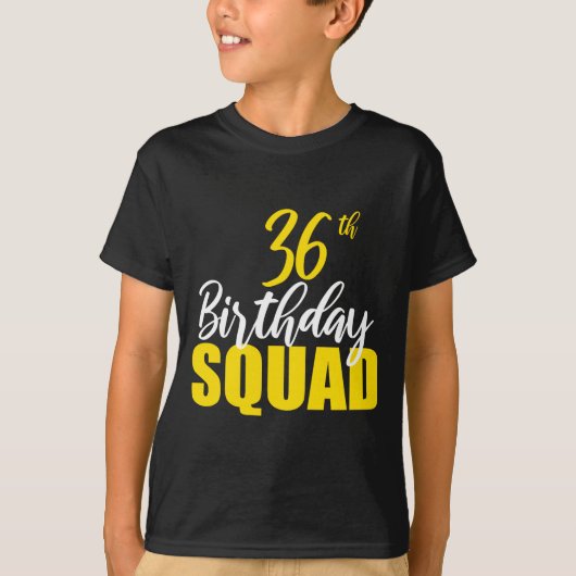 36th Happy Birthday Squad Party Bday Family Group  T-shirt (Voorkant)