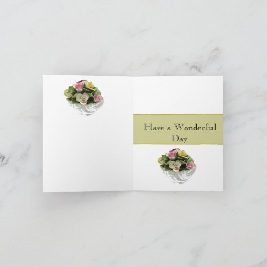 36th Wedding Jubileum bone china, bewerkbaar Kaart (Binnen)