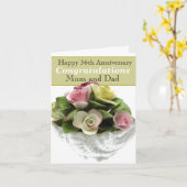 36th Wedding Jubileum bone china, bewerkbaar Kaart (Gele Bloem)