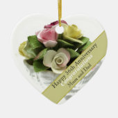 36th Wedding Jubileum bone china editable Cer Keramisch Ornament (Voorkant)