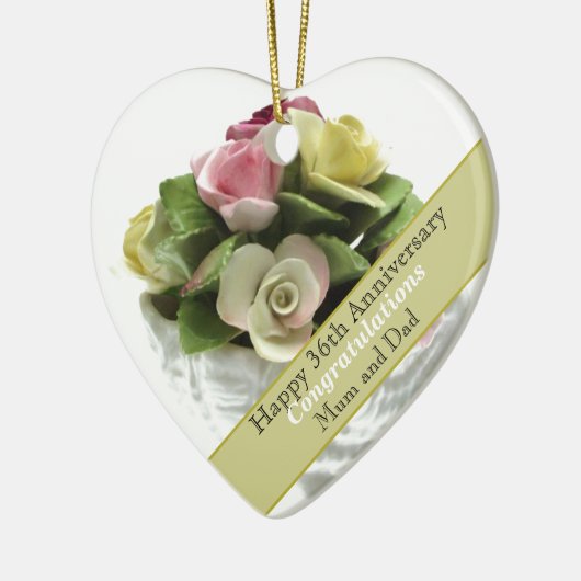 36th Wedding Jubileum bone china editable Cer Keramisch Ornament (Links)