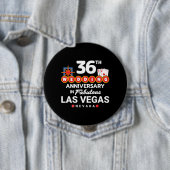 36th Wedding Jubileum Couples Las Vegas Trip Ronde Button 4,0 Cm (In situ)