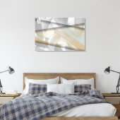 36x24" Sandy Tornado Trend Abstracte Kunst Beige Canvas Afdruk (Insitu (Slaapkamer))