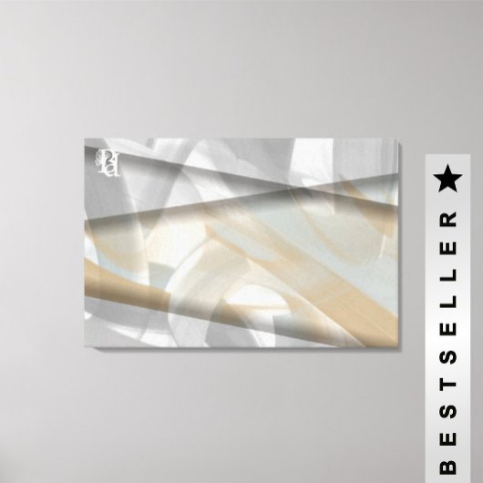 36x24" Sandy Tornado Trend Abstracte Kunst Beige Canvas Afdruk