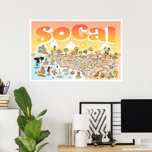 36x24 SoCal Sunset Poster (Thuiskantoor)