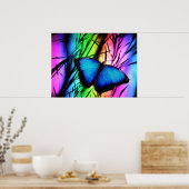 370729 RAINBOW DIGITALE BUTTERFLY REALISME ACHTERG POSTER (Keuken)