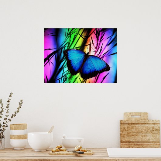 370729 RAINBOW DIGITALE BUTTERFLY REALISME ACHTERG POSTER (Keuken)