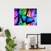 370729 RAINBOW DIGITALE BUTTERFLY REALISME ACHTERG POSTER (Thuiskantoor)