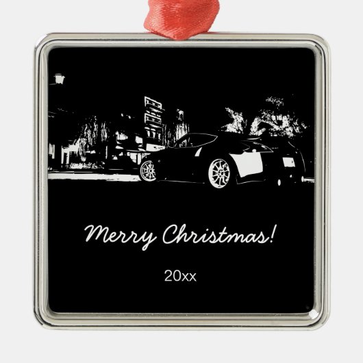 370Z "Achterstand" kerstversiering Metalen Ornament (Voorkant)