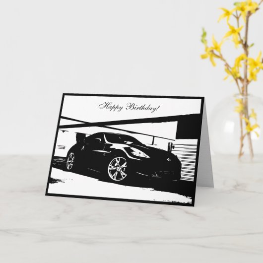 370Z auto thema Verjaardag Kaart (Gele Bloem)