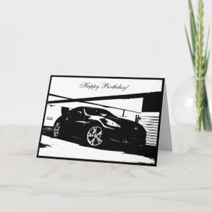 370Z omdat themed Birthday Card Kaart
