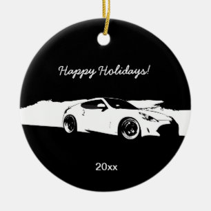 370Z rolschot met kerstversieringen Keramisch Ornament