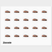 370z tekening ronde sticker (Vel)
