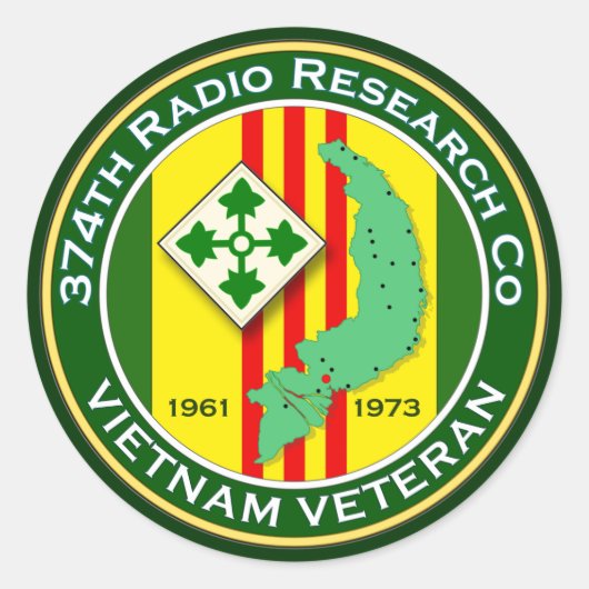 374ste RRC 2 - ASA Vietnam Ronde Sticker (Voorkant)