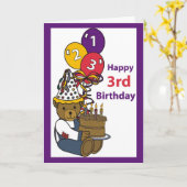 3752 Happy 3rd Birthday Beer Kaart (Gele Bloem)