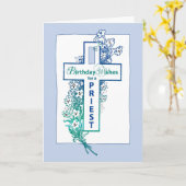 3772 Priester Verjaardagskruis Bloemen Kaart (Gele Bloem)