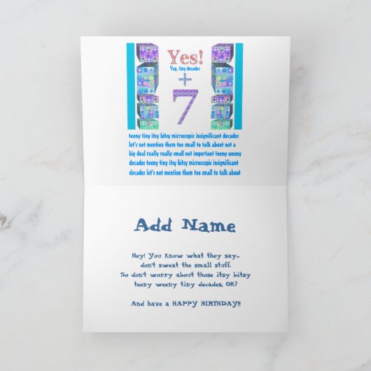 37 47 57 67 77 87 97 Years Young! Gelukkige verjaa Kaart (Binnen)