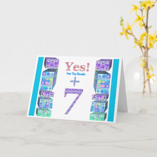 37 47 57 67 77 87 97 Years Young! Gelukkige verjaa Kaart (Gele Bloem)