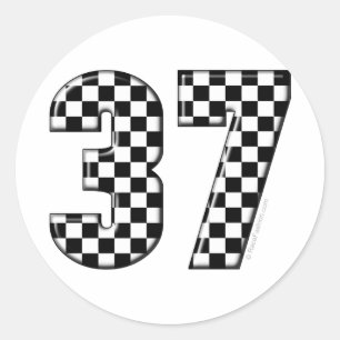 37 auto het rennen aantal ronde sticker