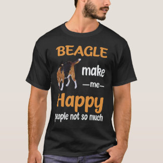 37 Beagle maakt me gelukkig Mensen niet zo veel Be T-shirt
