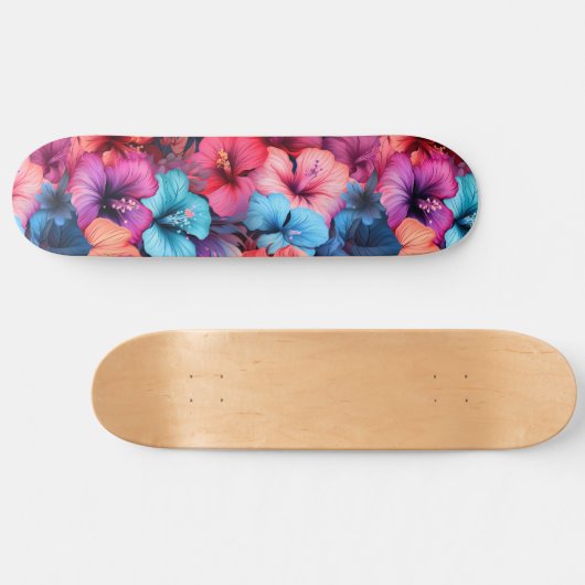 #37 Bloemen patroon Persoonlijk Skateboard (Horizontaal)