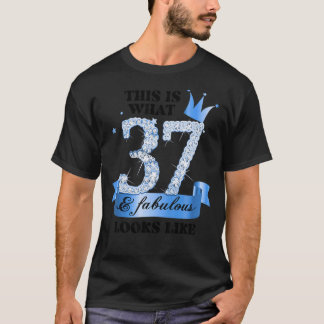 37 & Fabulous I Blue White Party Group Candid Phot T-shirt