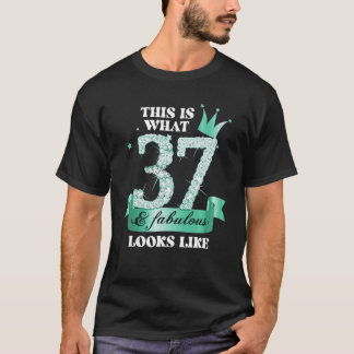 37 & Fabulous I Turquoise Zwart Feest Groepsfoto T-shirt