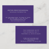 37 Gelijke, professionele Visitekaartje violette k (Voorkant / Achterkant)