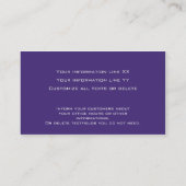 37 Gelijke, professionele Visitekaartje violette k (Achterkant)