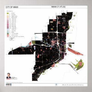 37-inch x 36-inch Miami 21 Zoning Code Atlas Poste Poster