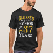 37 jaar gelukkig 37 jaar door God  T-shirt (Voorkant)