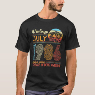 37 jaar Geweldige juli 1986 Vrouwen Mannen Gift T-shirt
