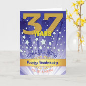 37 jaar herstel Jubileum vet cijfer Kaart (Gele Bloem)