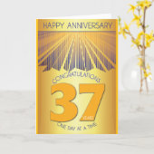37 Jaar Nuchter Jubileum | Gouden Straal 12 Stappe Kaart (Gele Bloem)