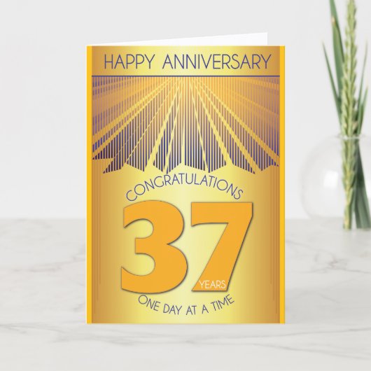 37 Jaar Nuchter Jubileum | Gouden Straal 12 Stappe Kaart (Voorkant)