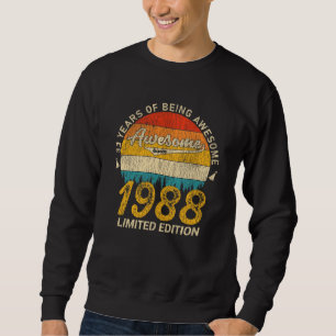 37 jaar oud 1988 Retro Geweldige 37ste verjaardags Trui