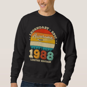 37 jaar oud 1988 Retro Geweldige 37ste verjaardags Trui