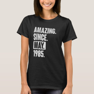 37 jaar oud 37e verjaardag geweldig sinds mei 1985 t-shirt