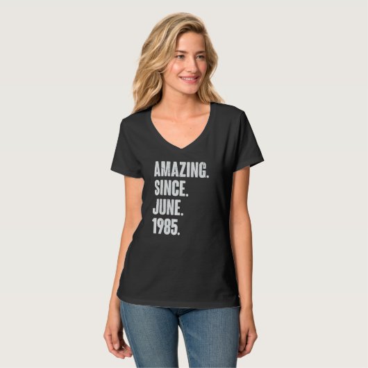 37 Jaar Oud 37e Verjaardag Uitstekend sinds juni 1 T-shirt (Voorkant volledig)