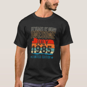 37 jaar oud juli 1985 37e verjaardag t-shirt