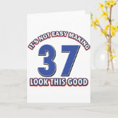 37 jaar Oud verjaardagsdesign Kaart (Gele Bloem)